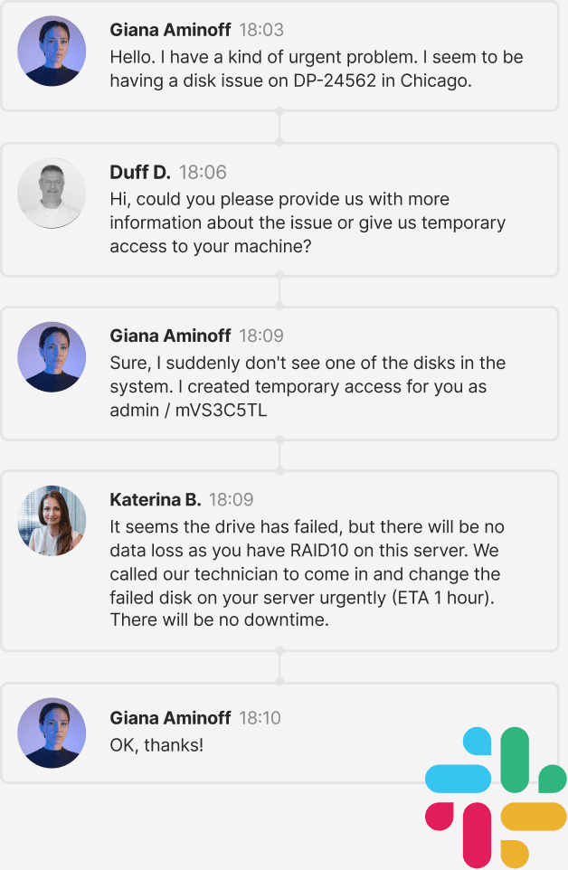 Support conversation in a chat workspace