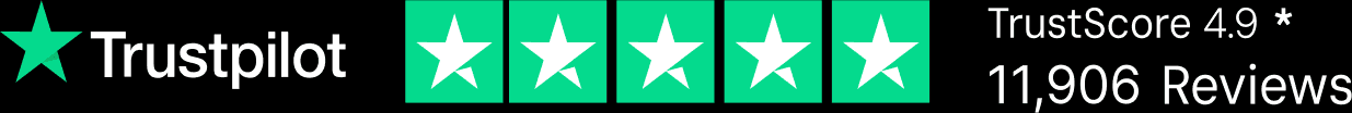 Rated 4.9 on Trustpilot from 11,906 reviews
