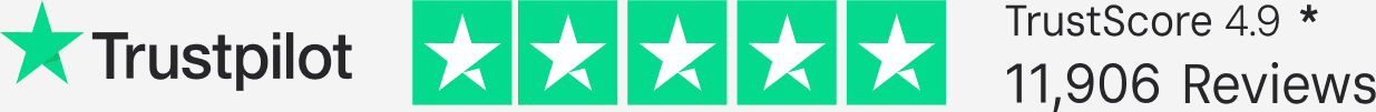 Rated 4.9 on Trustpilot from 11,906 reviews